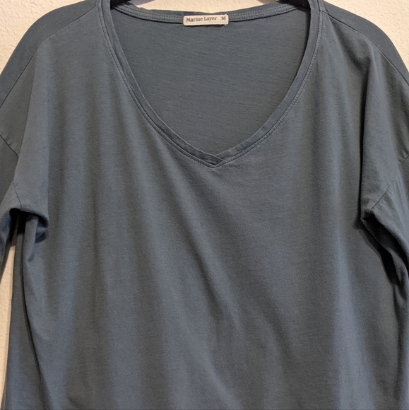 Marine Layer Moss Green Long Sleeve Cotton/Modal Baselayer Shirt Women's Size M - Picture 2 of 5